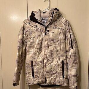 Columbia Cream and Brown Checkered Jacket